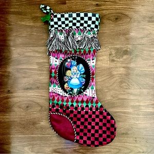 ADORABLE Disneyland Alice in Wonderland Festive Stocking